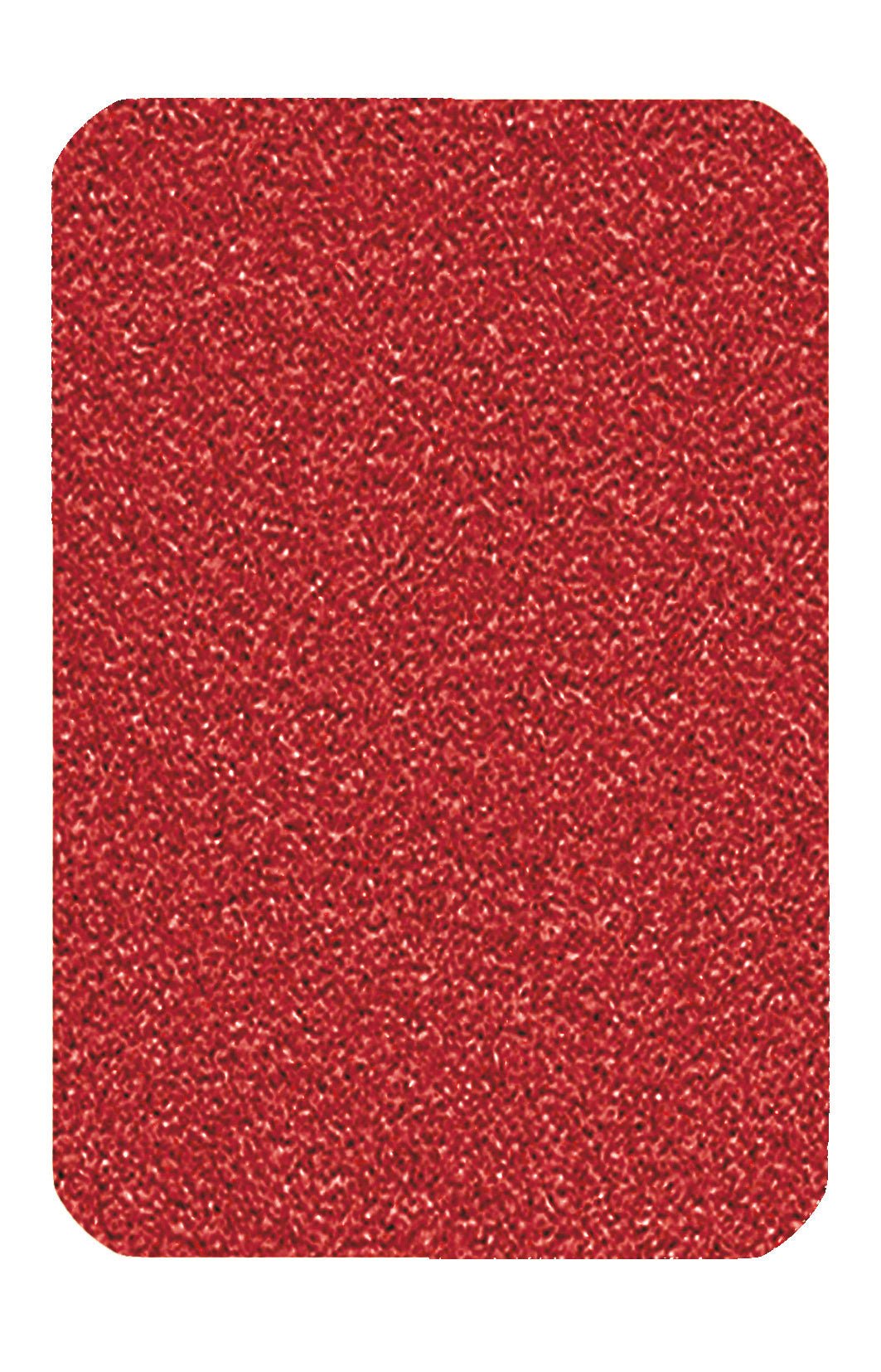 Rotes, rechteckiges Peelingpad mit feiner, gleichmäßig rauer Oberfläche