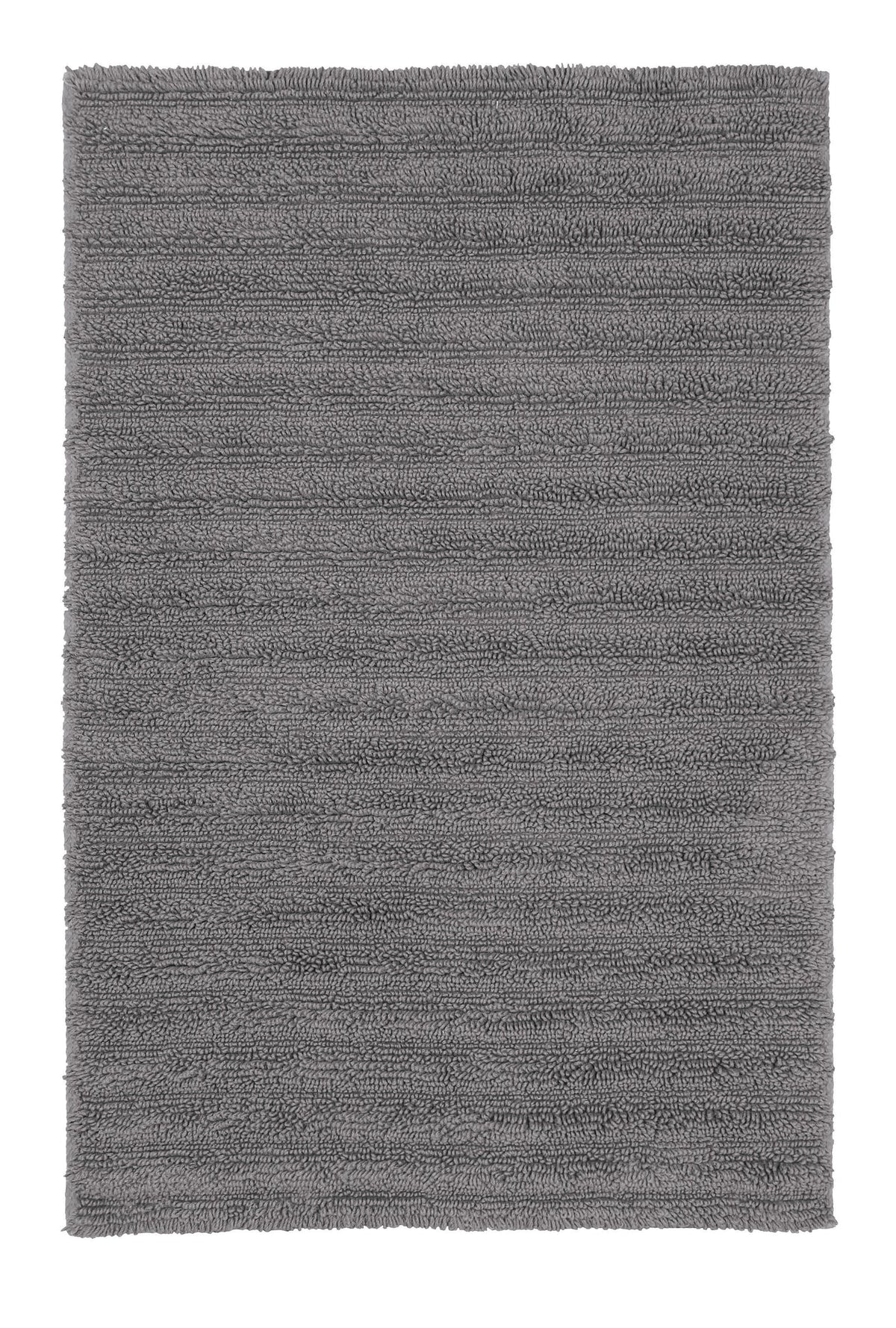 Rechteckige, graue Badematte mit dichtem, weichem Hochflor Struktur