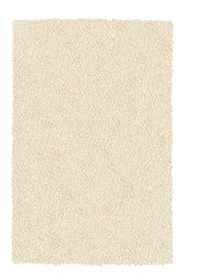 Rechteckiger, hochfloriger Badteppich in einfarbigem hellen Creme-Beige