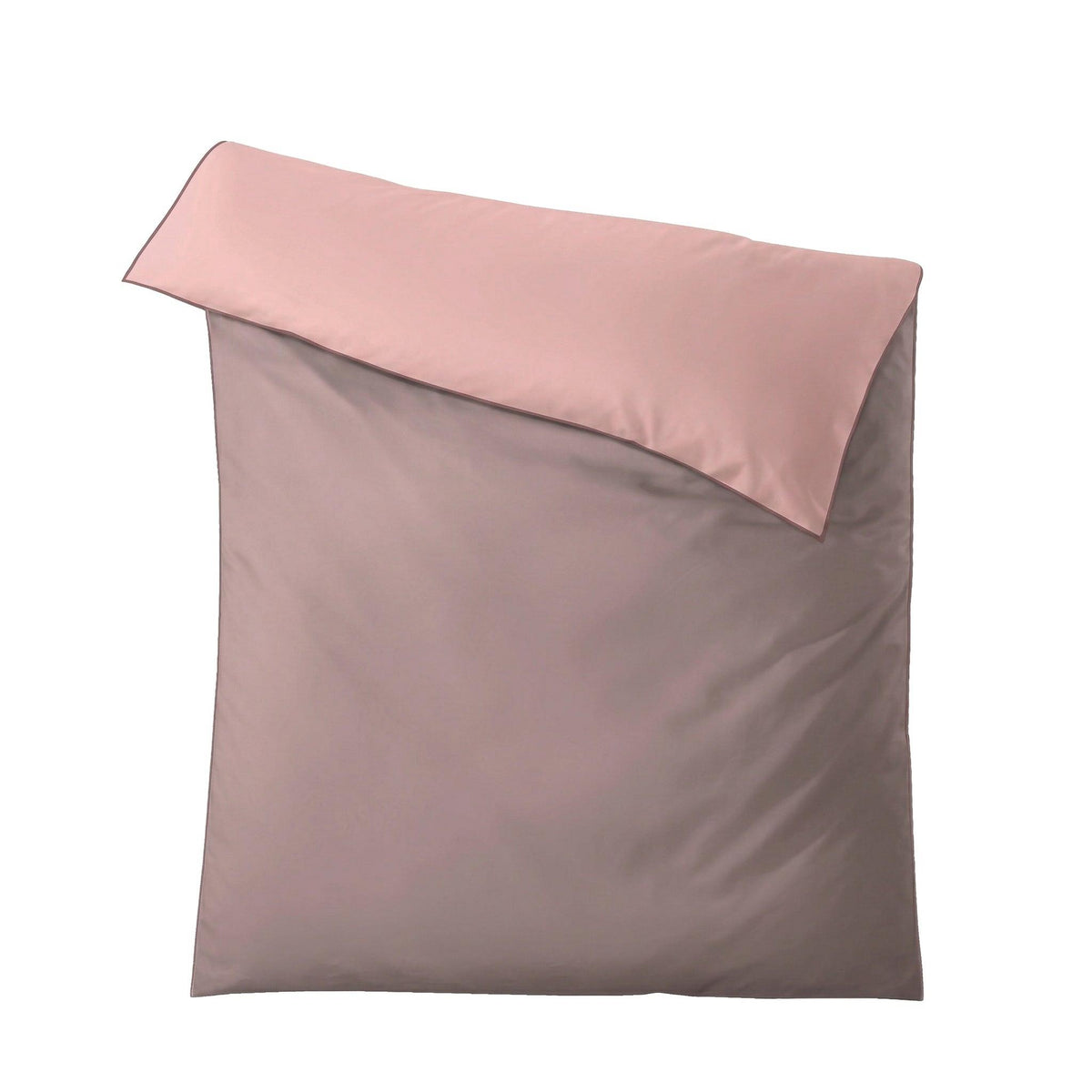 Wendebettwäsche in Rosé und Taupe, schlicht und unifarben.