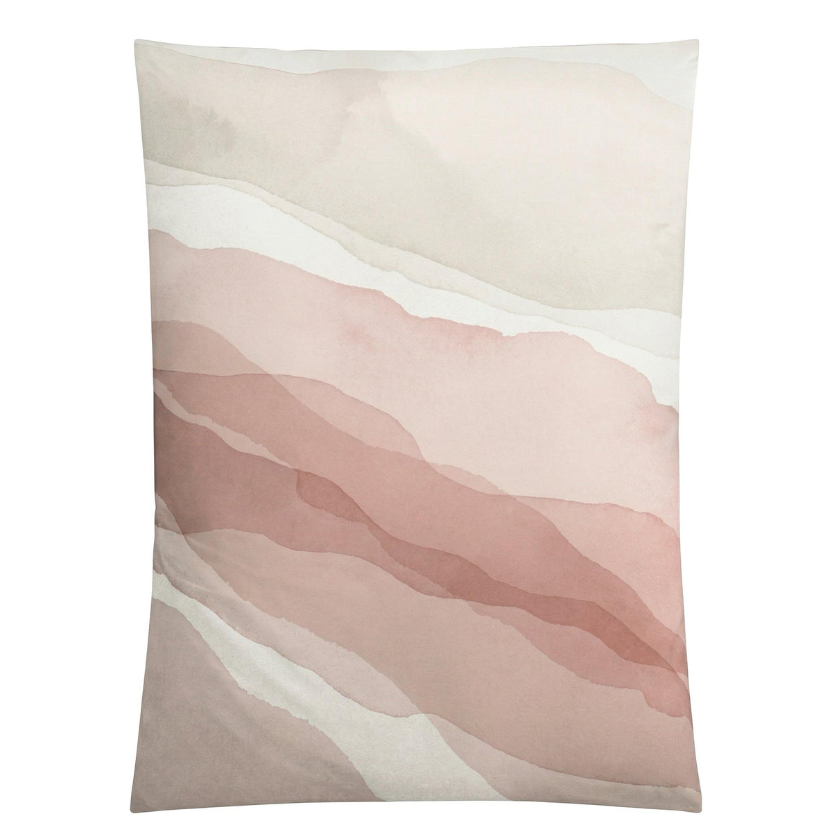 Bettwäsche mit Aquarellstreifen in Rosa, Beige und Creme.