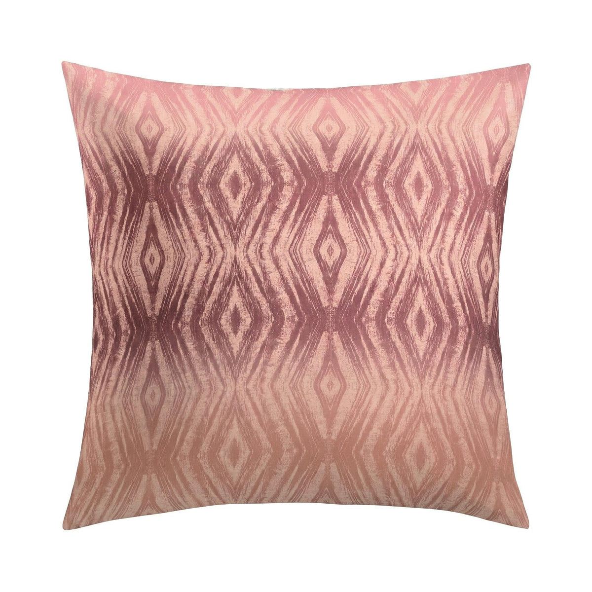 Rosa Kissenbezug mit geometrischem Rautenmuster in Batikoptik.