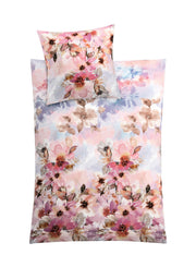 Bettwäsche mit Aquarell-Blumenmuster in Rosa und Pastelltönen
