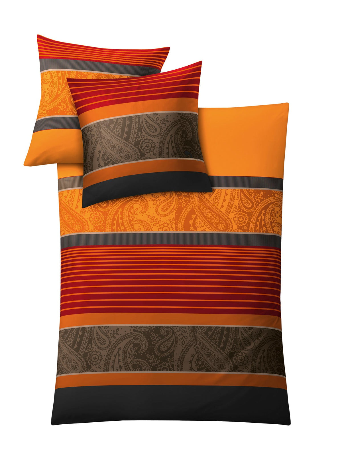 Bettwäsche Satin CAMBRIDGE Chili 155 x 220 cm und 80 x 80 cm