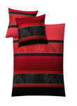Rot-schwarze Bettwäsche mit Streifen- und Paisleymuster, zweiteilig