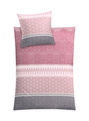 Bettwäsche-Set in Rosa und Grau mit grafischen und floralen Mustern