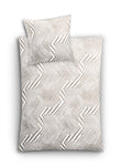 Bettwäsche-Set in Beige mit geometrischem Zickzackmuster und Kissen