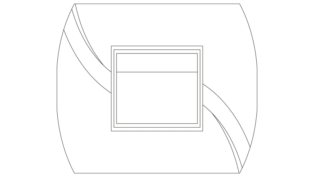 Quadratische WC-Betätigungsplatte mit mittigem Tasterfeld Design