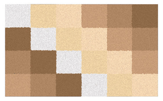 Rechteckige Badematte mit kariertem Muster in Beige-, Braun- und Weißtönen