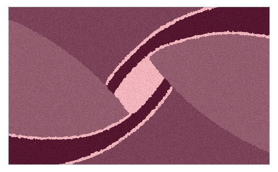 Badematte mit abstraktem Wellenmuster in verschiedenen Violetttönen dekorativ