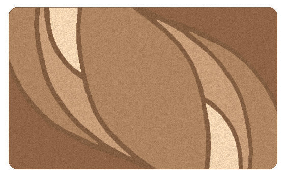Braune Badematte mit abstraktem Wellenmuster in Beige- und Sandtönen