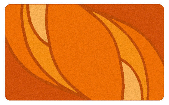 Orange Badematte mit abstraktem, geschwungenem Wellenmuster-Design modern