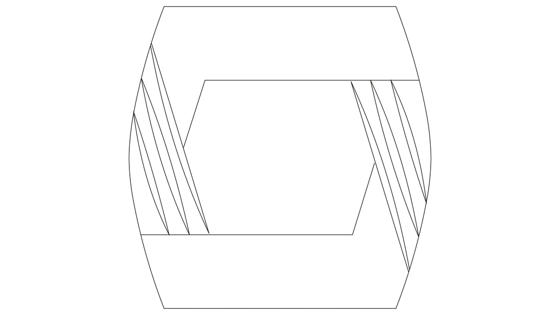Minimalistisches geometrisches Muster in Form eines stilisierten Spiegels