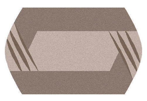 Rechteckige Badematte in Beige und Braun mit geometrischem Muster
