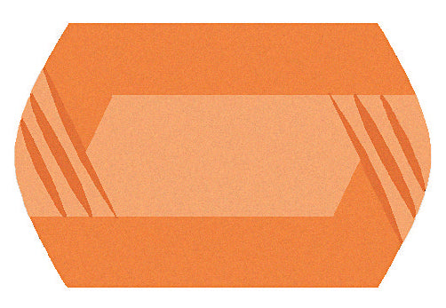 Orangefarbene Seife in Seifenform mit dezentem geometrischem Muster