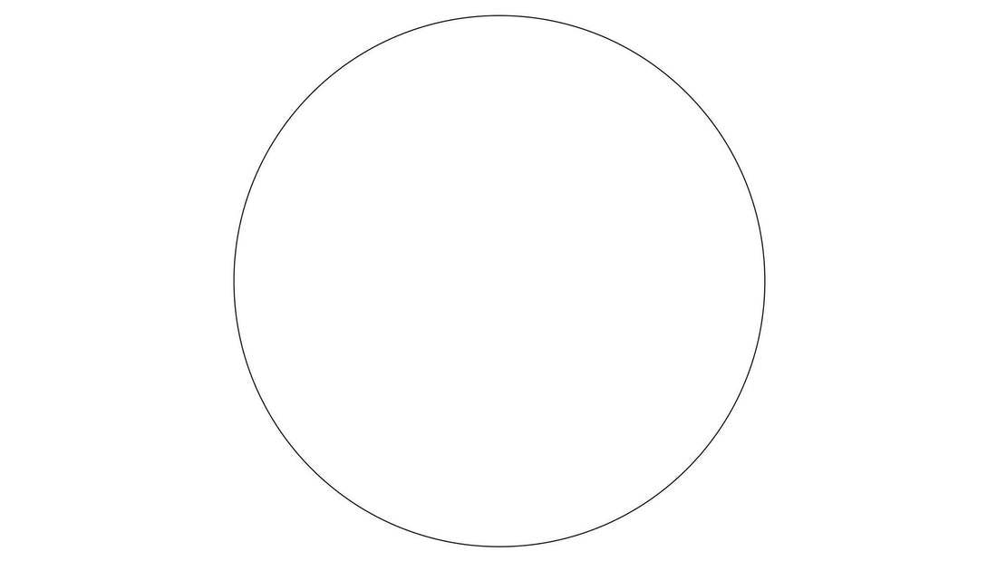 Schlichte, leere Kreisgrafik mit dünner schwarzer Umrandung auf Weiß