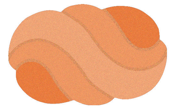 Ovaler Badteppich in Orange mit welligem zweifarbigen Muster Design