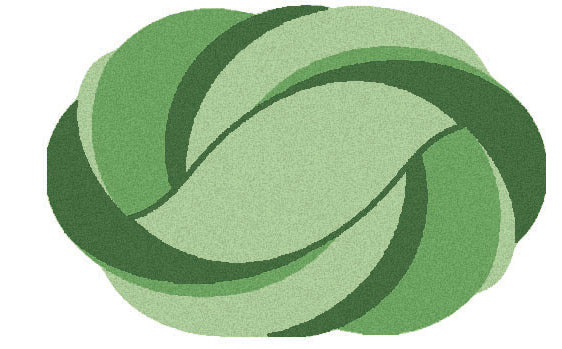 Grüner, geflochtener Duschschwamm in ovaler Form mit leichter Struktur