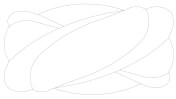 Skizze eines rechteckigen Badteppichs mit ovalen Mustern und runden Kanten.