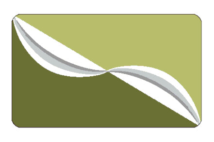 Illustration eines Badteppichs mit geschwungenem Muster in Grüntönen.