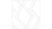 Skizze eines quadratischen Badteppichs mit geometrischem Muster.