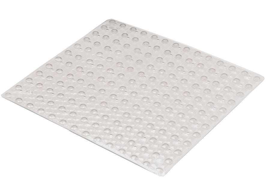 Transparente quadratische Duschmatte mit Noppen und unten Saugnäpfen