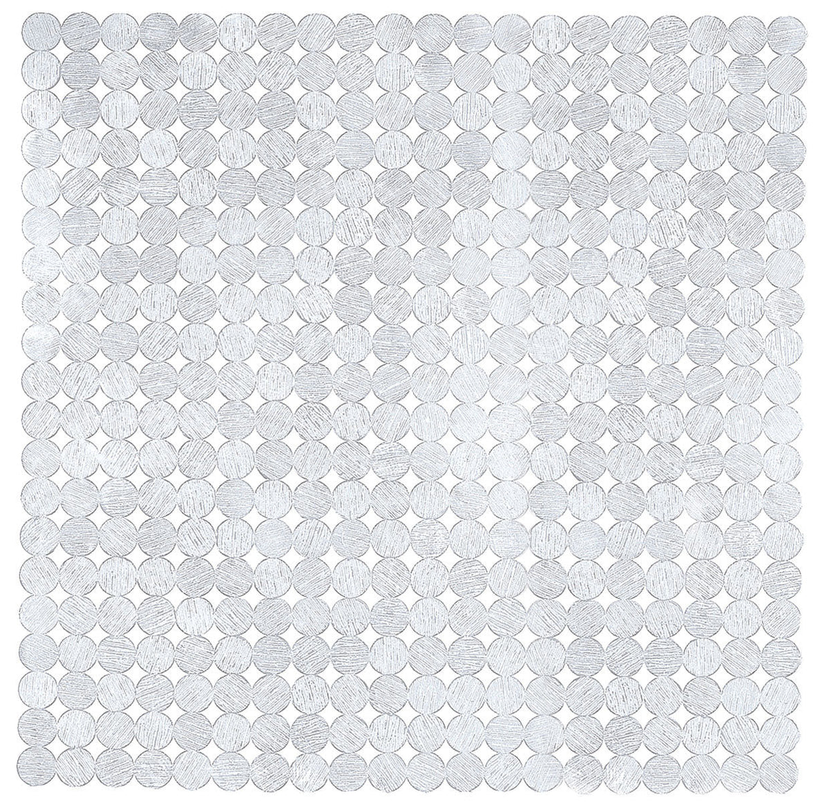 Weiße runde Mosaikfliesen auf Netz als Fliesenmatte für Wand und Boden