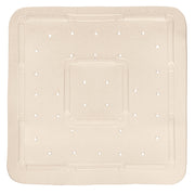 Quadratische beige Badewannenmatte mit Struktur und vielen Löchern