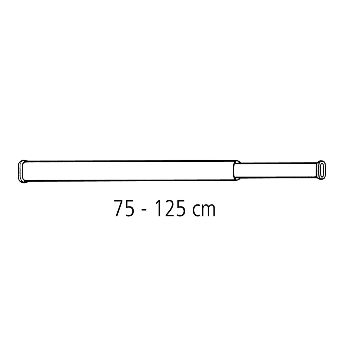 Ausziehbare weiße Duschvorhangstange aus Metall zur Wandmontage