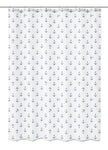Weißer Duschvorhang mit gleichmäßig verteiltem blauem Anker-Muster