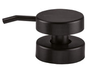 Schwarzer runder Seifenspender-Pumpkopf mit kurzem seitlichem Auslauf