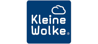 Blaues Logo mit weißer Aufschrift Kleine Wolke und stilisierter Wolke