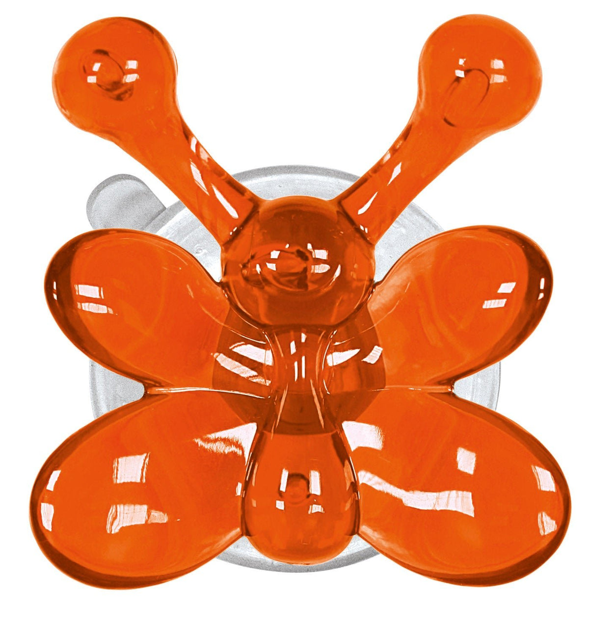 Oranger Schmetterlings-Badezimmerhaken mit Saugnapf aus Kunststoff