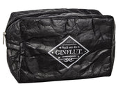 Schwarze Kulturtasche aus Papier mit Aufdruck Nach mir die Ginflut