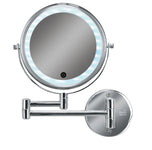 LED-Schminkspiegel aus Chrom mit schwenkbarem Wandarm und Beleuchtung