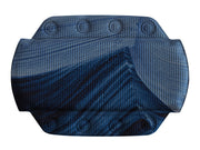 Dunkelblaue Badematte mit Strukturmuster und Saugnäpfen, Detailansicht