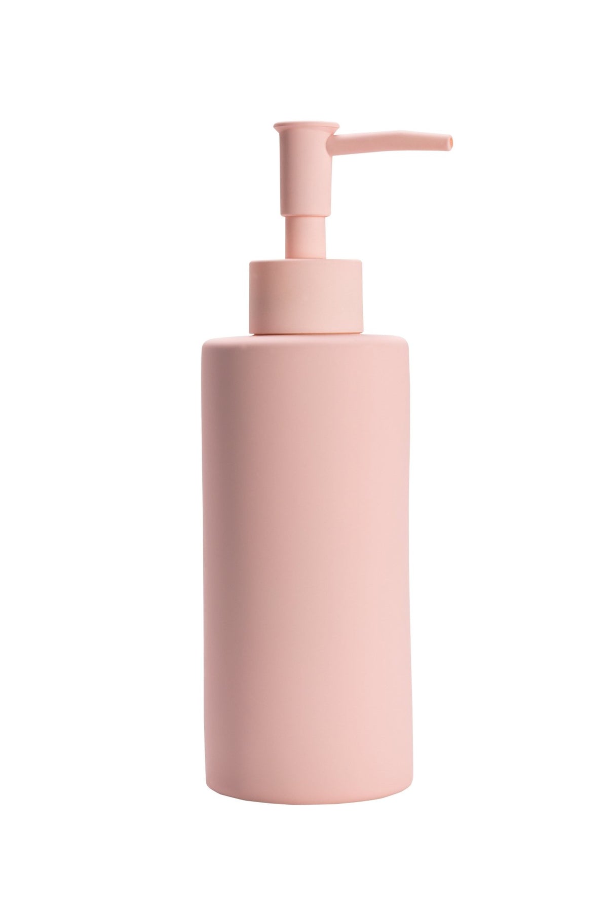 Rosa Seifenspender aus Kunststoff mit Pumpkopf, schlichtes Design