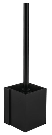 Schwarze WC-Bürste mit eckigem, mattschwarzem, modernem Bürstenhalter