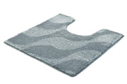 Graue U-förmige Badematte mit wellenförmigem Muster aus Hochflor