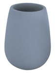 Mattblauer Zahnputzbecher mit abgerundeter Form unten modernes Design