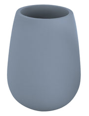 Mattblauer Zahnputzbecher mit abgerundeter Form unten modernes Design