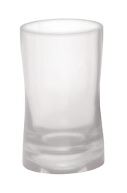 Mattes, zylindrisches Zahnputzglas aus satiniertem Glas in Weißoptik